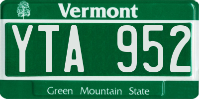 VT license plate YTA952