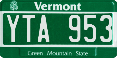VT license plate YTA953