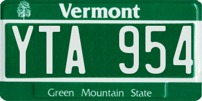VT license plate YTA954