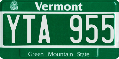 VT license plate YTA955