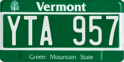 VT license plate YTA957