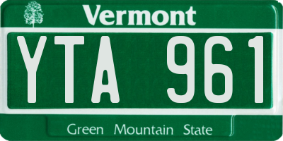 VT license plate YTA961