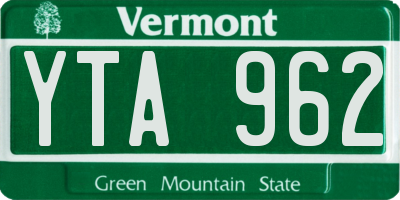 VT license plate YTA962