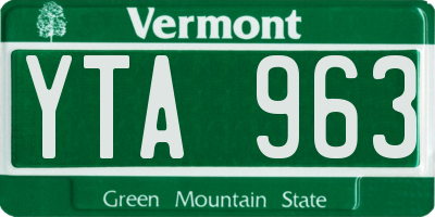 VT license plate YTA963
