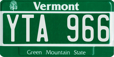 VT license plate YTA966