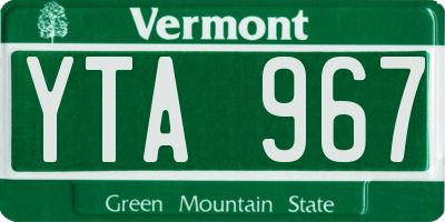 VT license plate YTA967