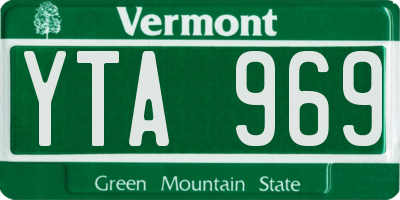 VT license plate YTA969