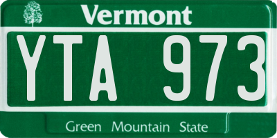 VT license plate YTA973