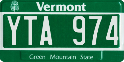 VT license plate YTA974
