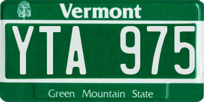 VT license plate YTA975