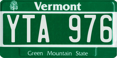 VT license plate YTA976