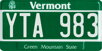 VT license plate YTA983
