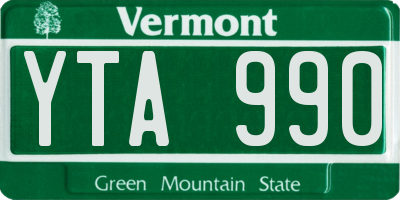 VT license plate YTA990