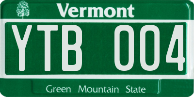 VT license plate YTB004