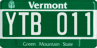 VT license plate YTB011