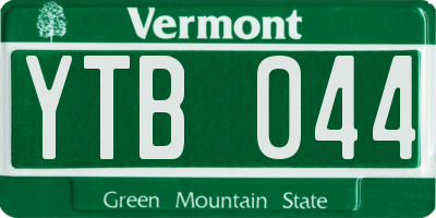 VT license plate YTB044