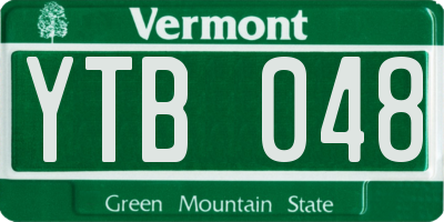 VT license plate YTB048