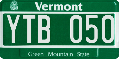 VT license plate YTB050