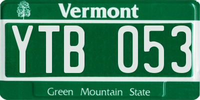 VT license plate YTB053
