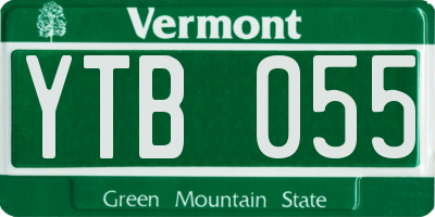 VT license plate YTB055