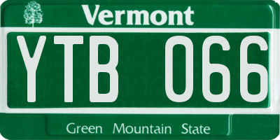 VT license plate YTB066