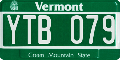 VT license plate YTB079