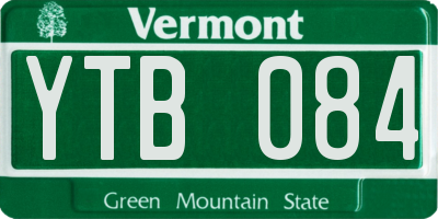 VT license plate YTB084