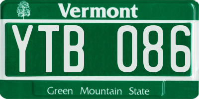 VT license plate YTB086