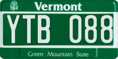 VT license plate YTB088