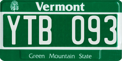 VT license plate YTB093