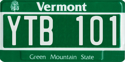 VT license plate YTB101