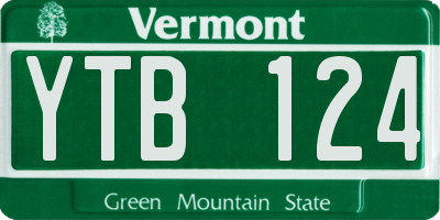 VT license plate YTB124