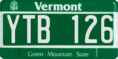 VT license plate YTB126