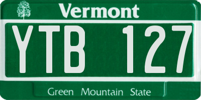 VT license plate YTB127
