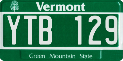 VT license plate YTB129