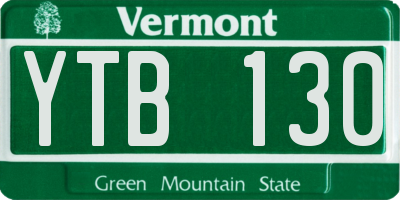 VT license plate YTB130