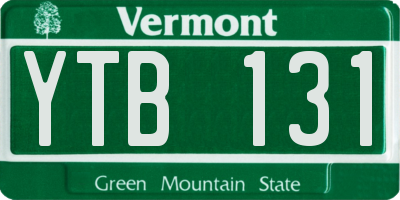 VT license plate YTB131