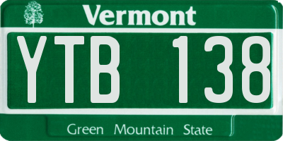 VT license plate YTB138