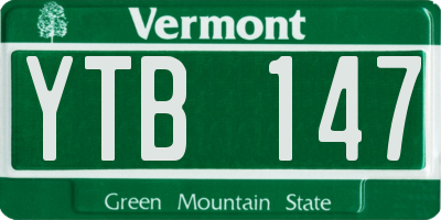 VT license plate YTB147