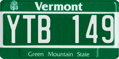 VT license plate YTB149