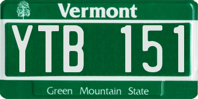 VT license plate YTB151