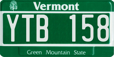 VT license plate YTB158