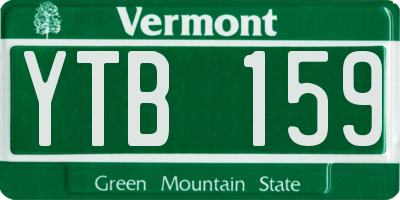VT license plate YTB159