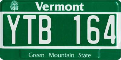 VT license plate YTB164