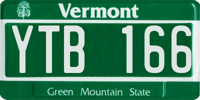 VT license plate YTB166