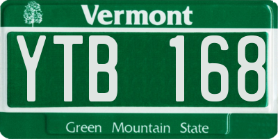 VT license plate YTB168