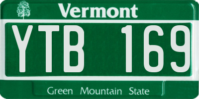 VT license plate YTB169