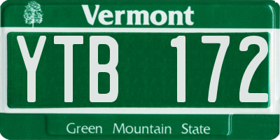 VT license plate YTB172