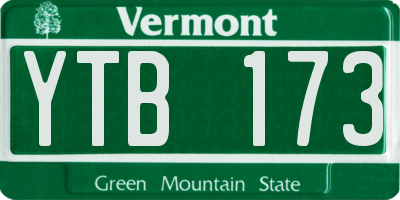 VT license plate YTB173