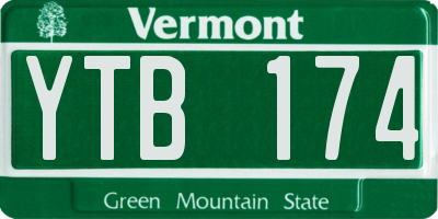 VT license plate YTB174